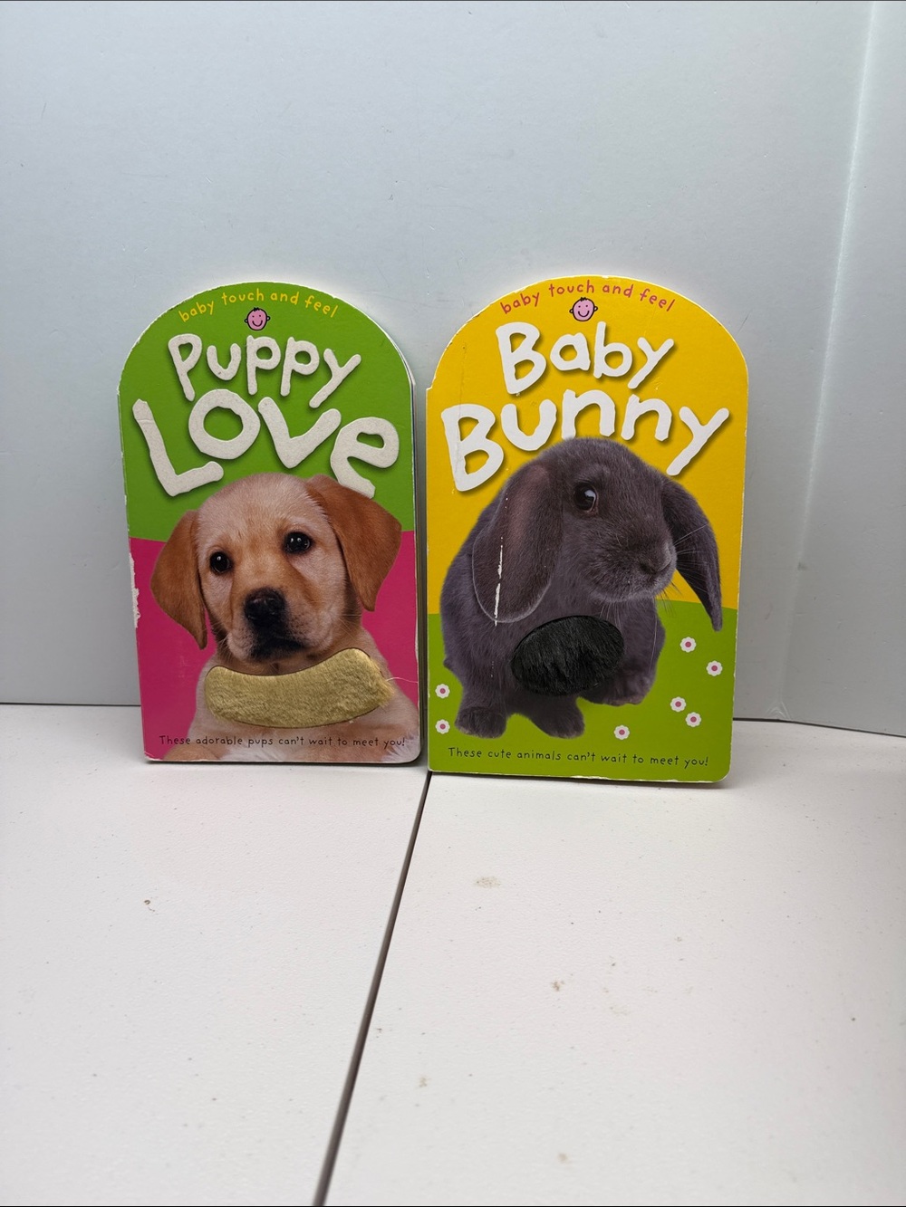 Baby Bunny & Puppy Love Touch-and-Feel Board Books - Yellow, Green, Pink